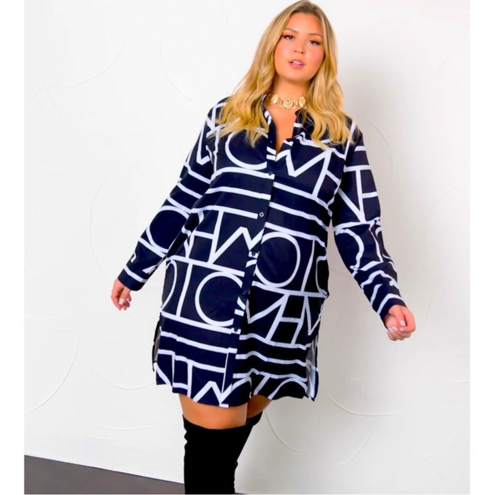 REBDOLLS Black and white dress w/belt